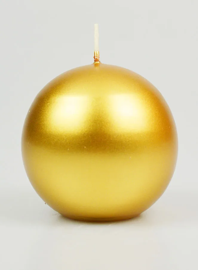 Dekorative Kugelkerze Gold - 8cm (pic 1)