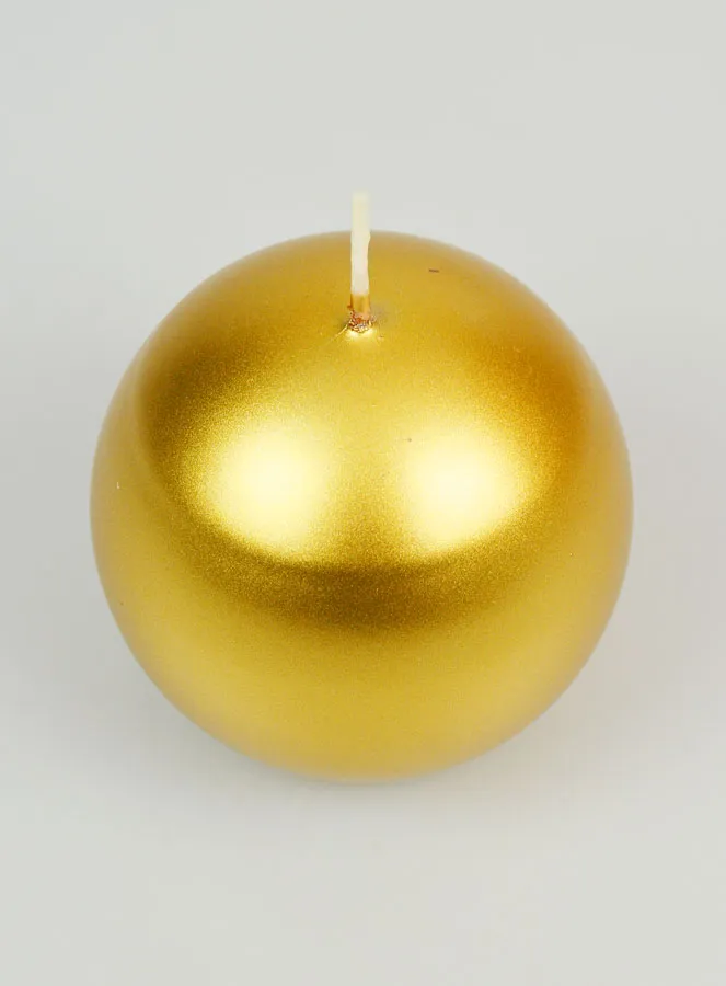 Dekorative Kugelkerze Gold - 8cm (pic 2)