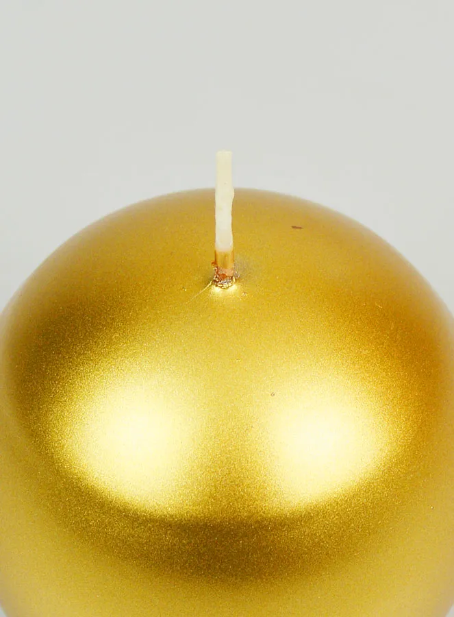 Dekorative Kugelkerze Gold - 8cm (pic 4)