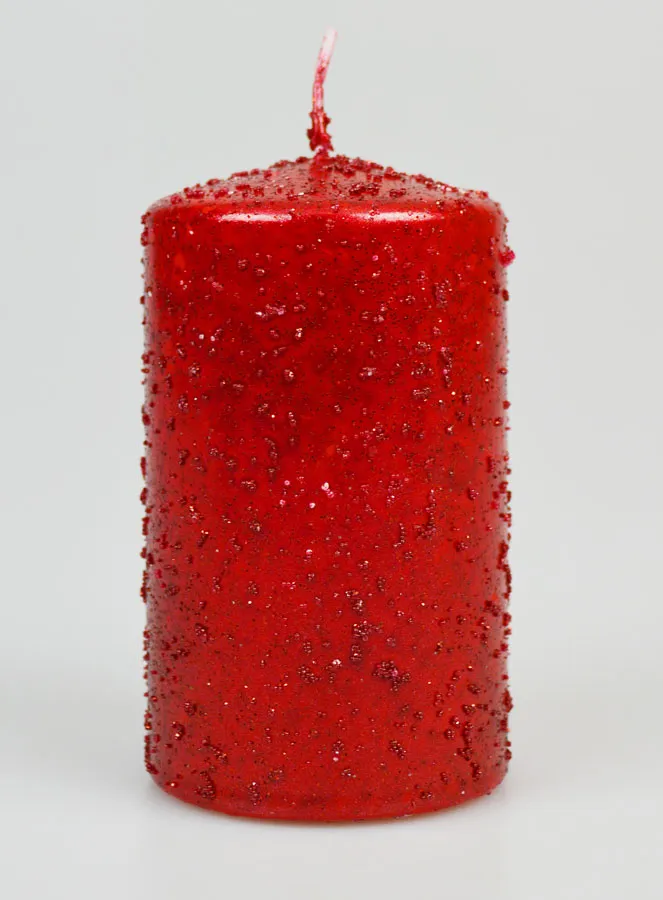 Deko-Kerze mit Glitzer – Rot (pic 1)