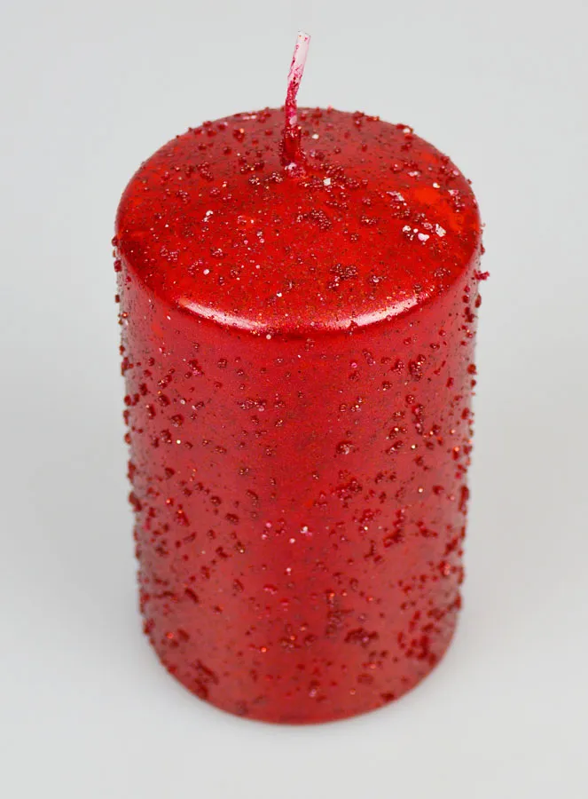 Deko-Kerze mit Glitzer – Rot (pic 2)