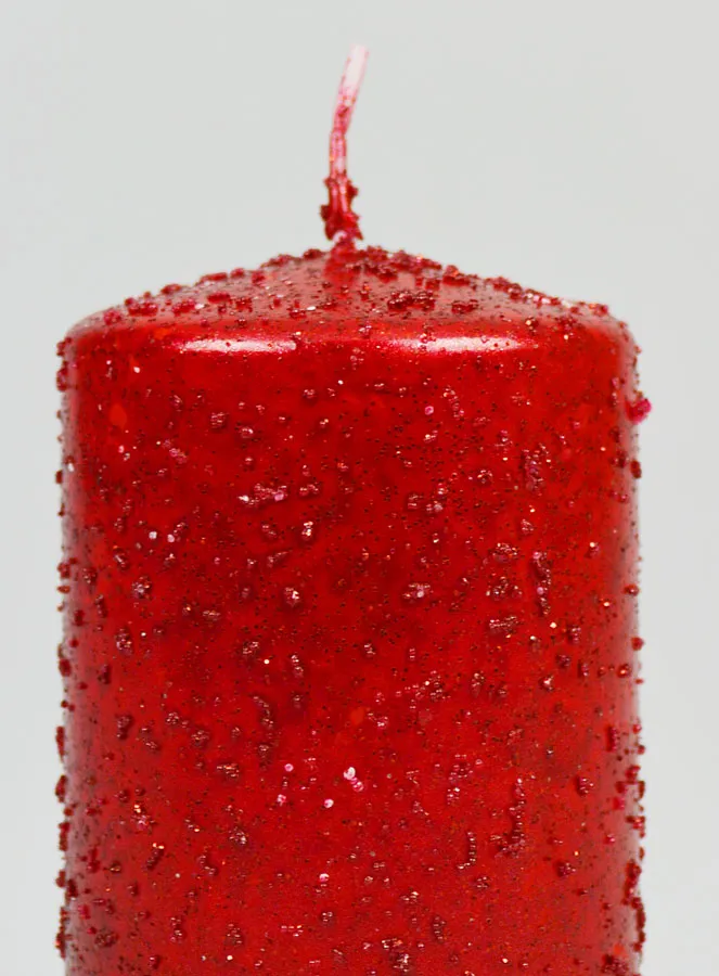 Deko-Kerze mit Glitzer – Rot (pic 3)