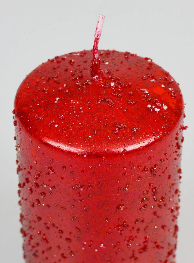 Deko-Kerze mit Glitzer – Rot (pic 4)