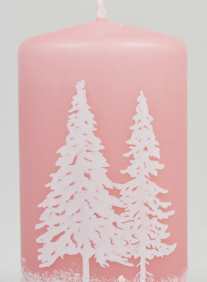 Deko Kerze Winterstimmung – Rosa Gepudert (pic 3)