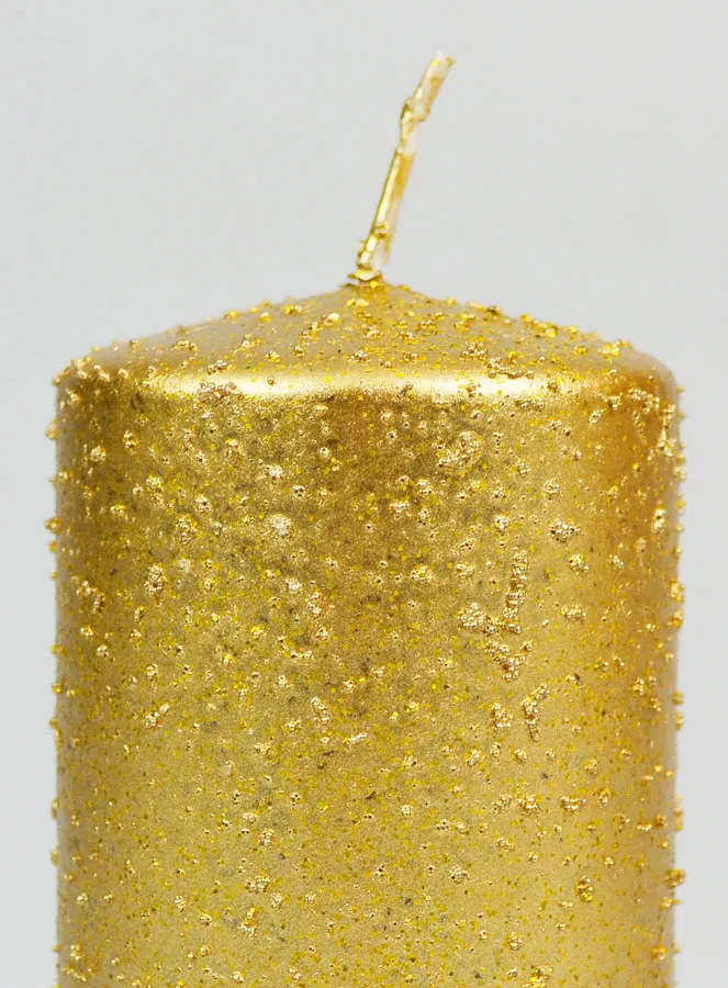 Weihnachtskerze mit Glitzer – Goldfarben (pic 3)