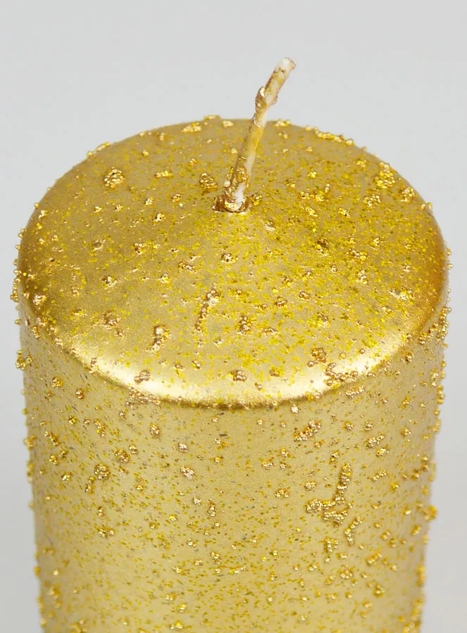 Weihnachtskerze mit Glitzer – Goldfarben (pic 4)