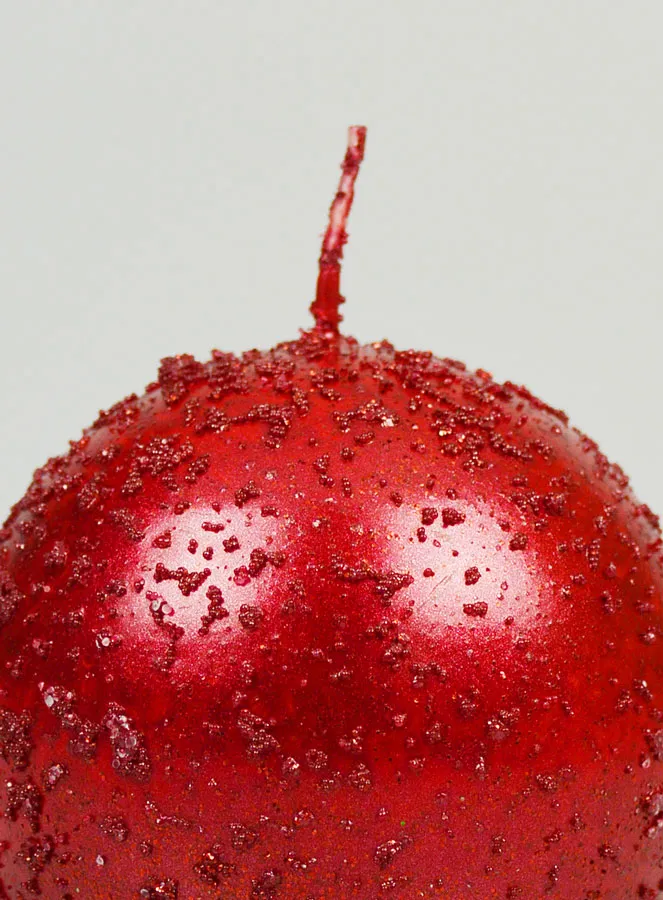 Glitzernde Deko Kugelkerze 8 cm - Rot (pic 3)
