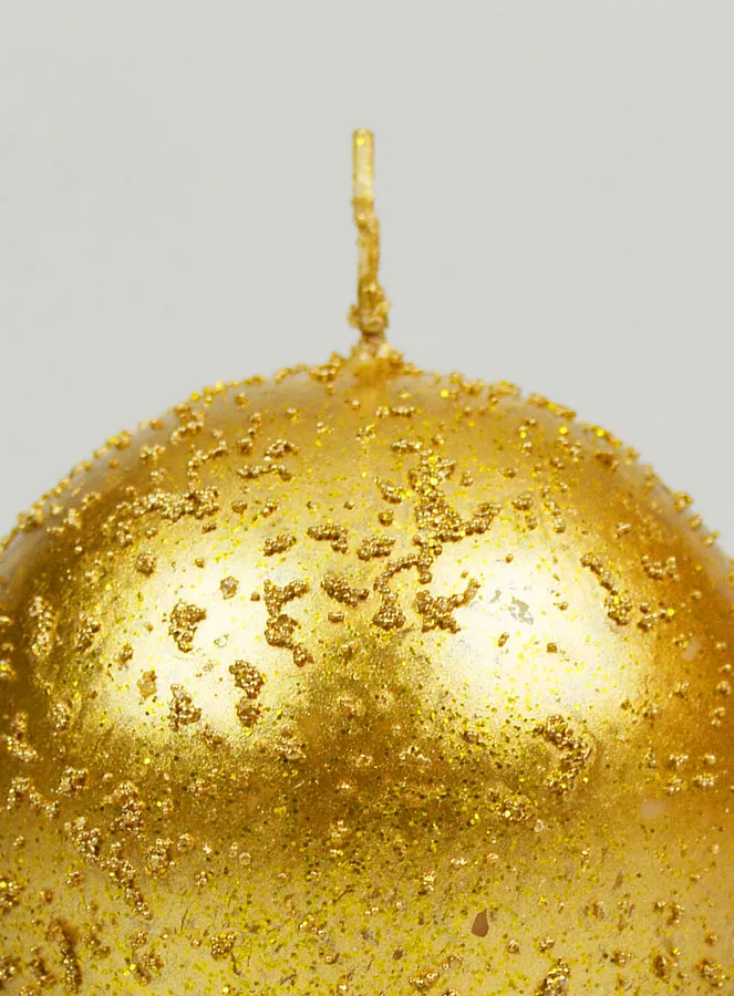 Glitzernde Deko Kugelkerze 8 cm - Antik Gold (pic 3)