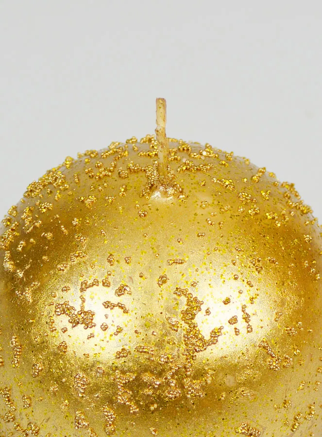 Glitzernde Deko Kugelkerze 8 cm - Antik Gold (pic 4)