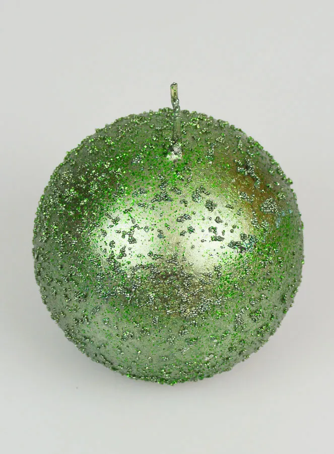 Glitzernde Deko Kugelkerze 8 cm - Tannen Grün (pic 2)