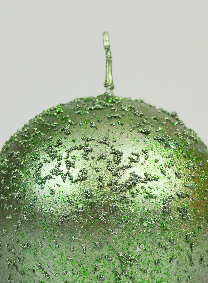 Glitzernde Deko Kugelkerze 8 cm - Tannen Grün (pic 3)