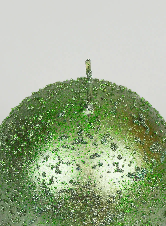 Glitzernde Deko Kugelkerze 8 cm - Tannen Grün (pic 4)