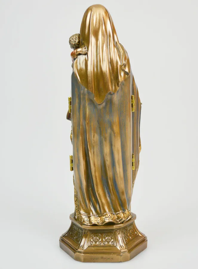 Religiöse Figur Triptychon Jungfrau mit Kind aus Bronze – 20cm (pic 4)
