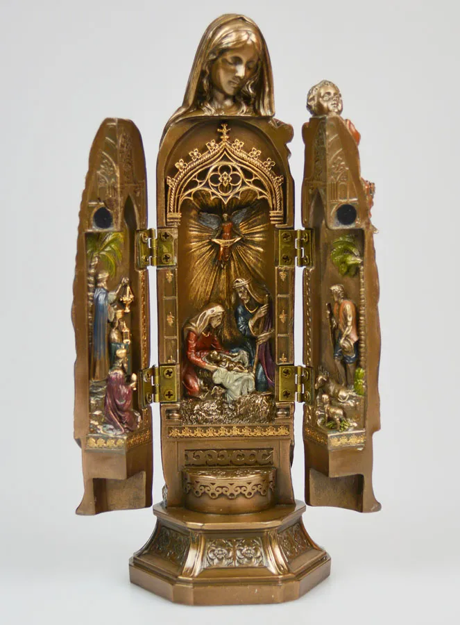 Weihnachtsgeschenk Triptychon Madonna und Geburt Christi – 20cm (pic 1)