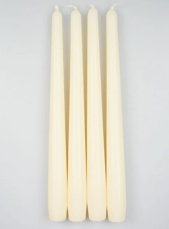 Set 4 Spitzkerzen Elfenbein - 25cm (pic 1)