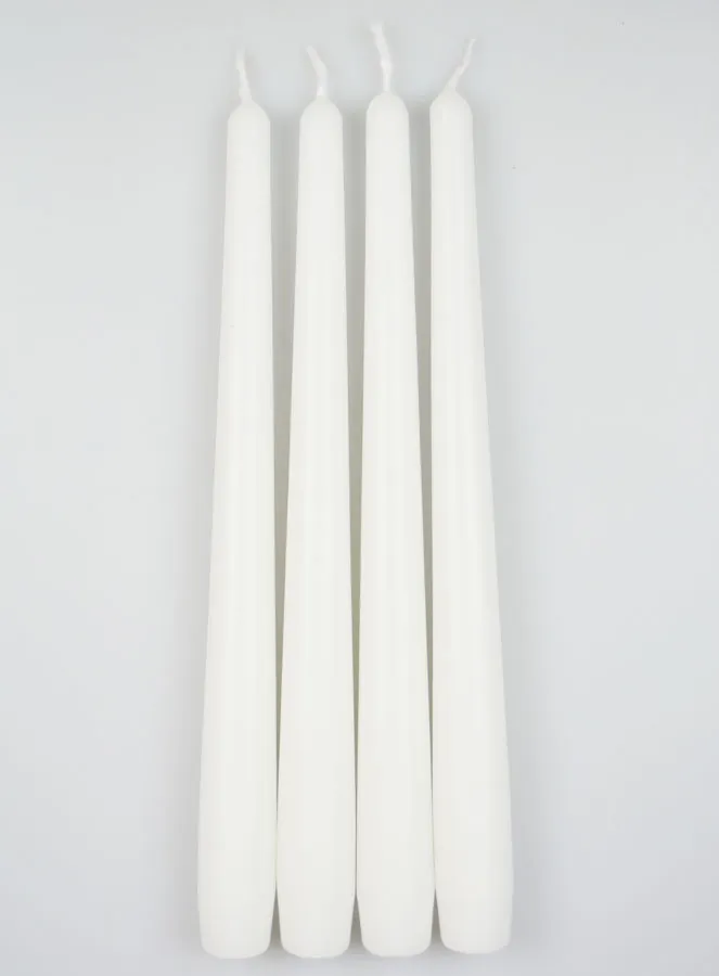 Set 4 Spitzkerzen 25cm - Weiß (pic 1)