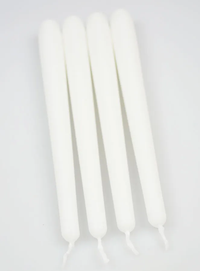 Set 4 Spitzkerzen 25cm - Weiß (pic 2)