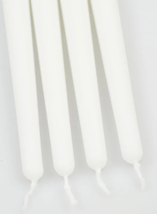 Set 4 Spitzkerzen 25cm - Weiß (pic 4)