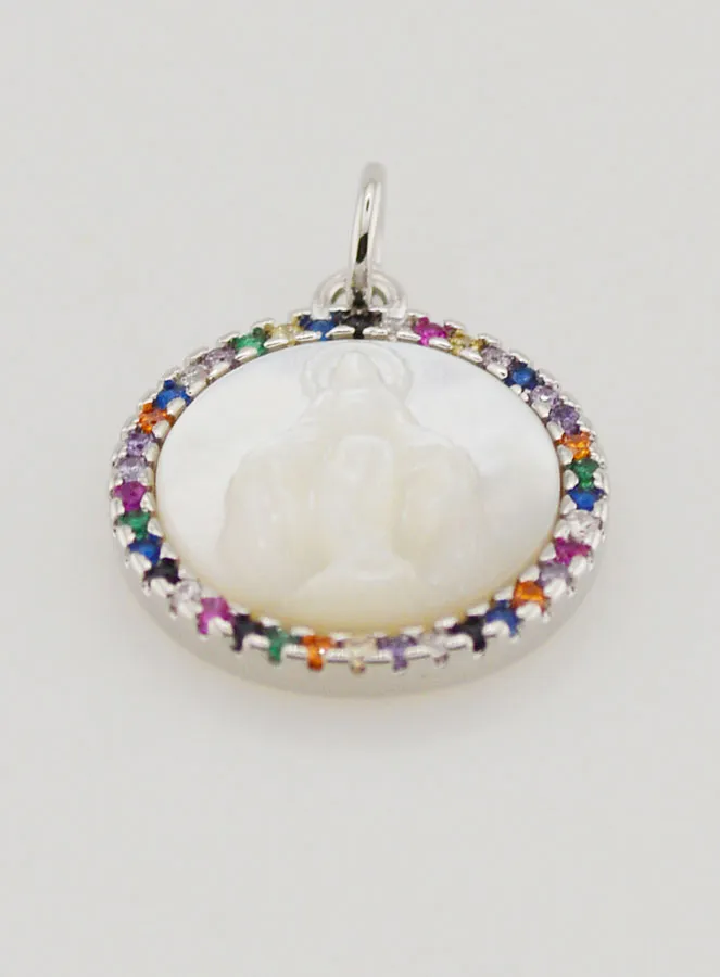 Medaille Wunderbare Madonna aus Perlmutt – 15mm (pic 2)