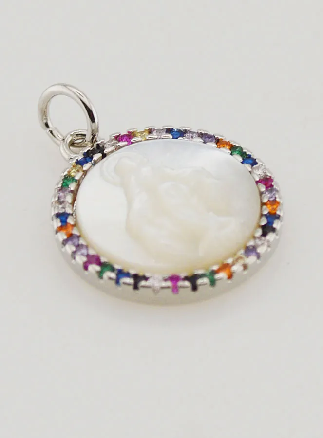 Medaille Wunderbare Madonna aus Perlmutt – 15mm (pic 3)