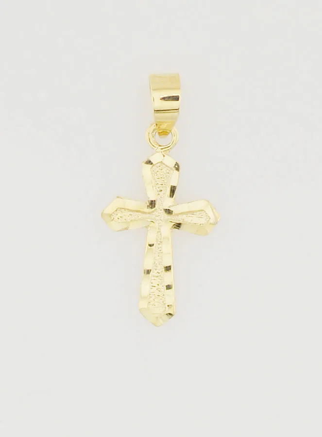 Anhänger Verziertes Kreuz 15mm – 9K Gold (pic 1)