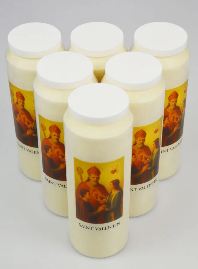 Set 6 Novenen-Kerzen Heiliger Valentin (pic 2)