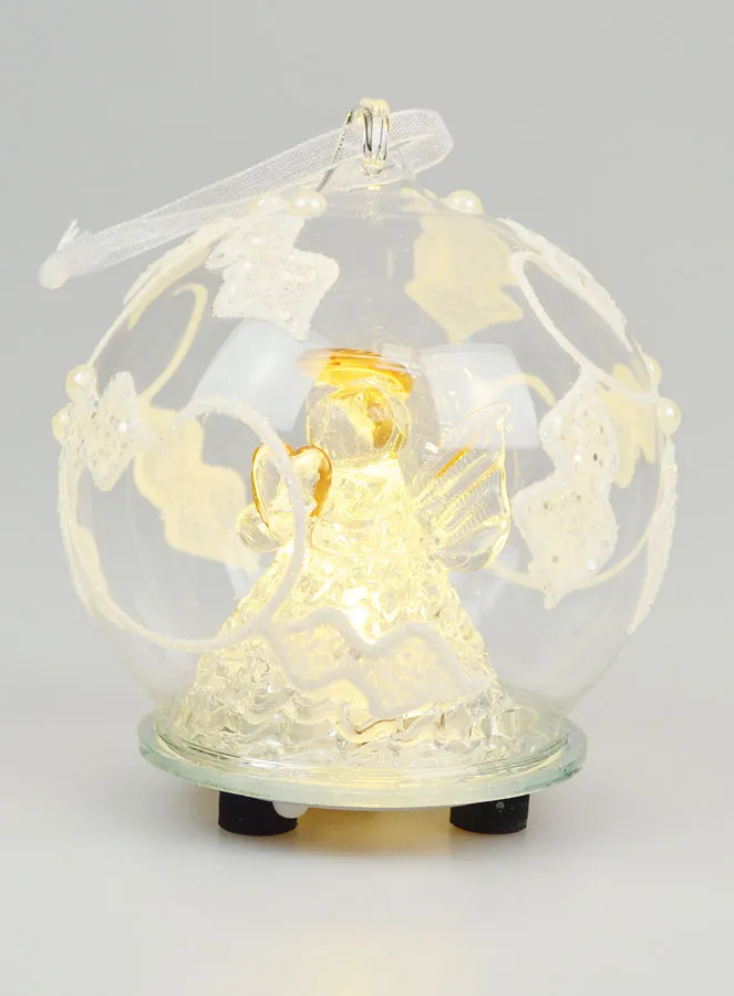 Leuchtende Weihnachtskugel Engel aus Glas - 8cm (pic 2)