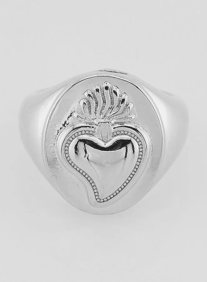 Verstellbarer Siegelring Ex Voto aus Silberfarbenem Messing (pic 1)