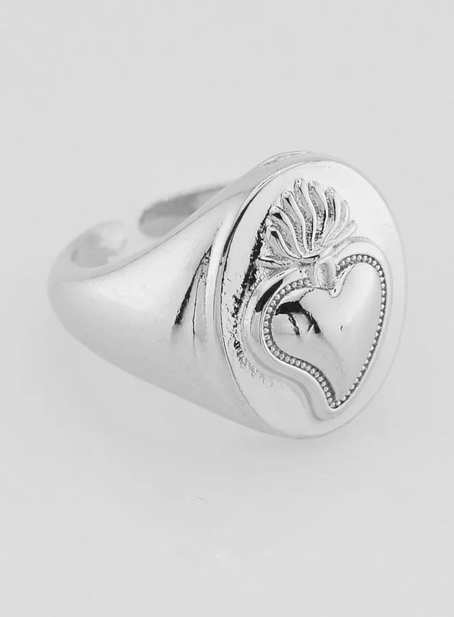 Verstellbarer Siegelring Ex Voto aus Silberfarbenem Messing (pic 2)