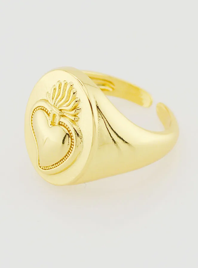 Siegelring Ex Voto aus Gold-Messing (pic 2)