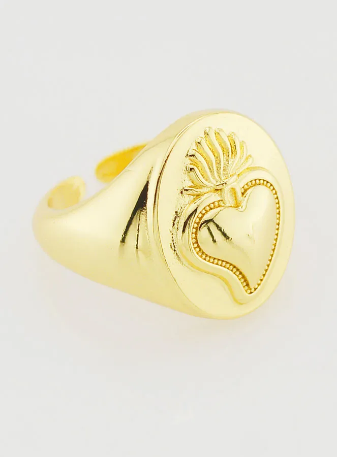 Siegelring Ex Voto aus Gold-Messing (pic 3)