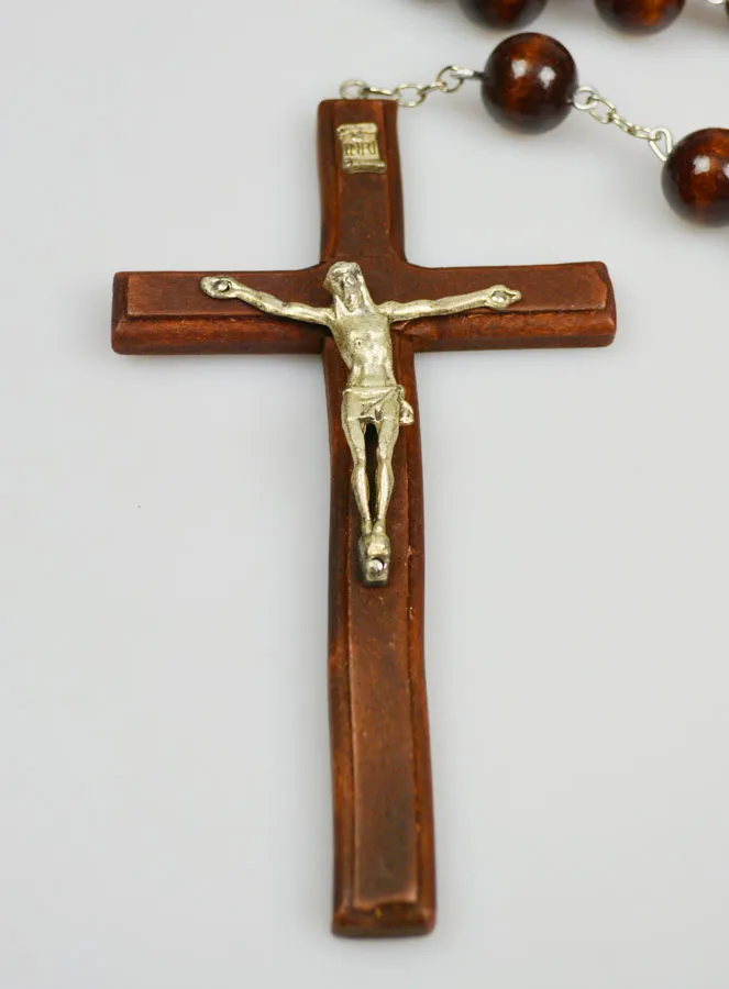 Langer Wand-Rosenkranz aus Lourdes aus Schwarzem Holz (pic 4)