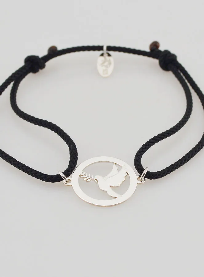 Armband Silber und Schwarze Schnur - Heiliger Geist (pic 2)