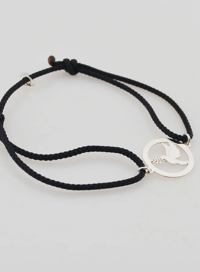 Armband Silber und Schwarze Schnur - Heiliger Geist (pic 3)