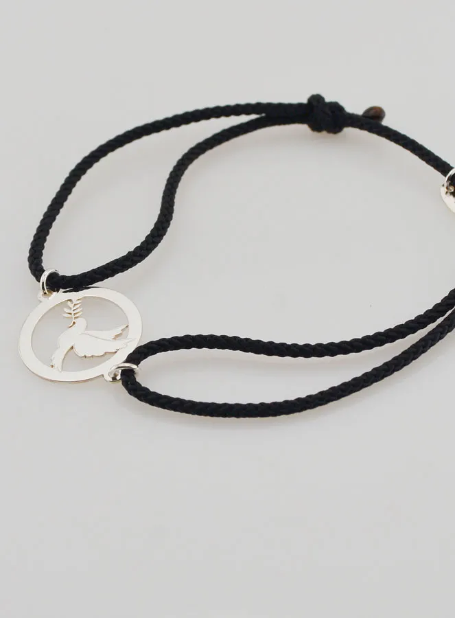 Armband Silber und Schwarze Schnur - Heiliger Geist (pic 4)
