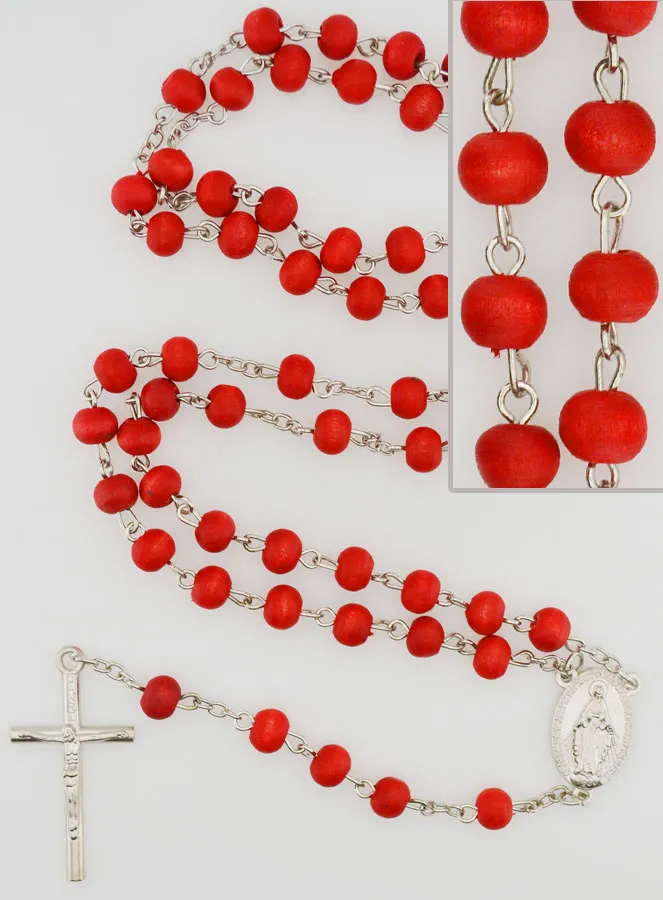 Rosenkranz Medaille Wundertätige Madonna aus Rosenholz (pic 2)