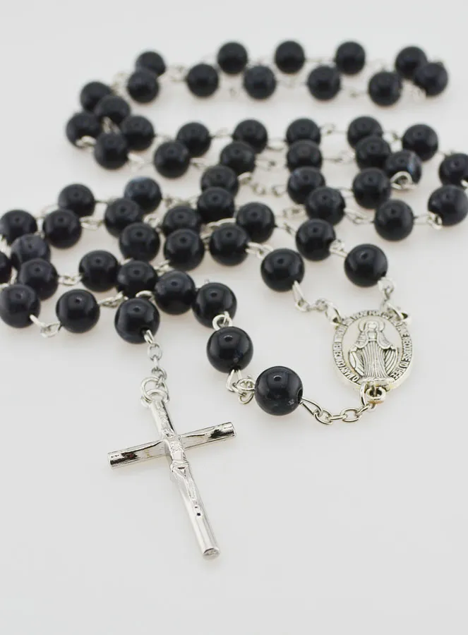 Rosenkranz Wunderbare Medaille Schwarze Perlen (pic 2)