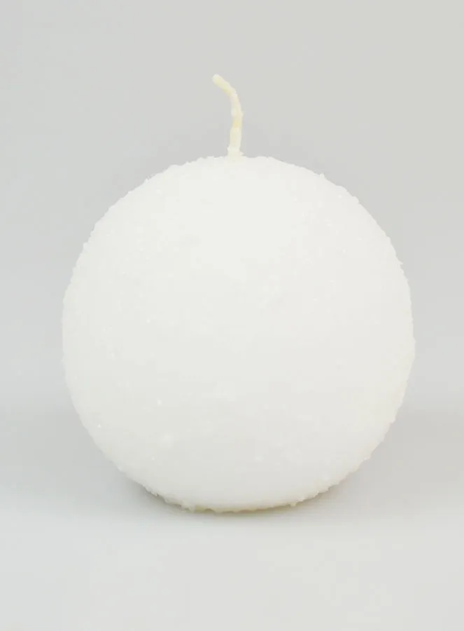 Weihnachtskerze Eis Kugel 8cm – Weiß (pic 1)