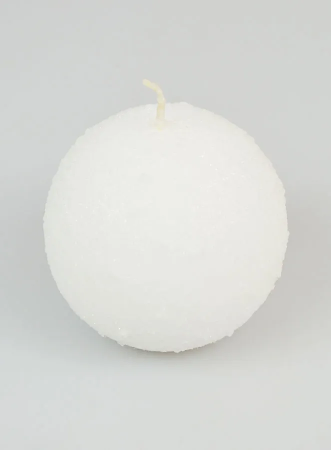 Weihnachtskerze Eis Kugel 8cm – Weiß (pic 2)