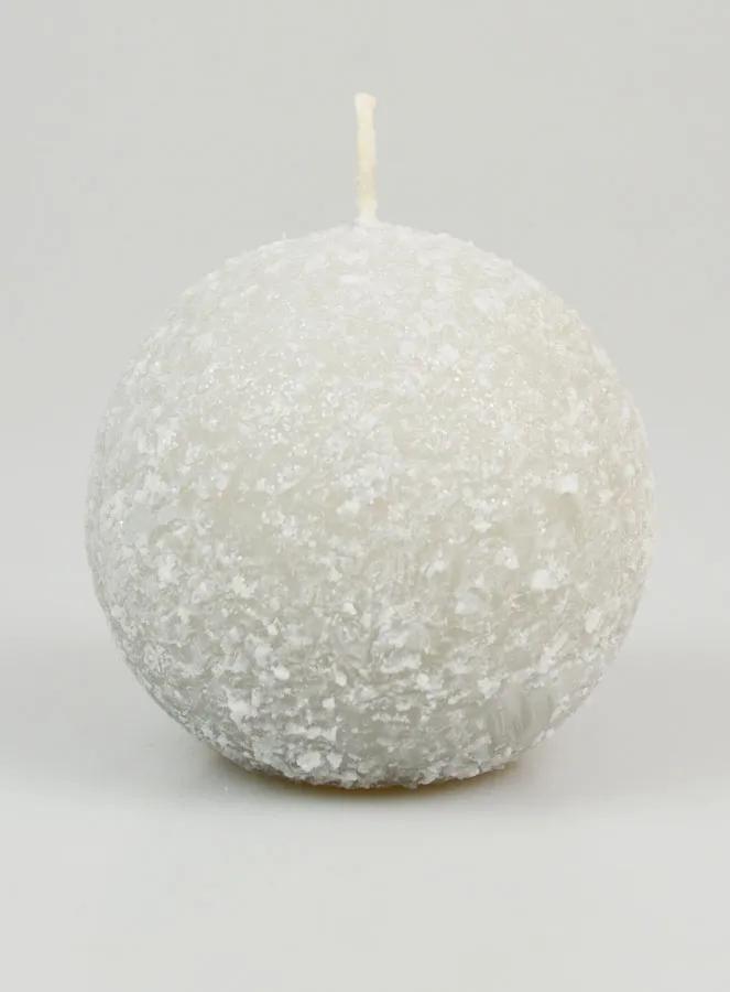 Weihnachtskerze Eis Kugel 8cm – Silber (pic 1)