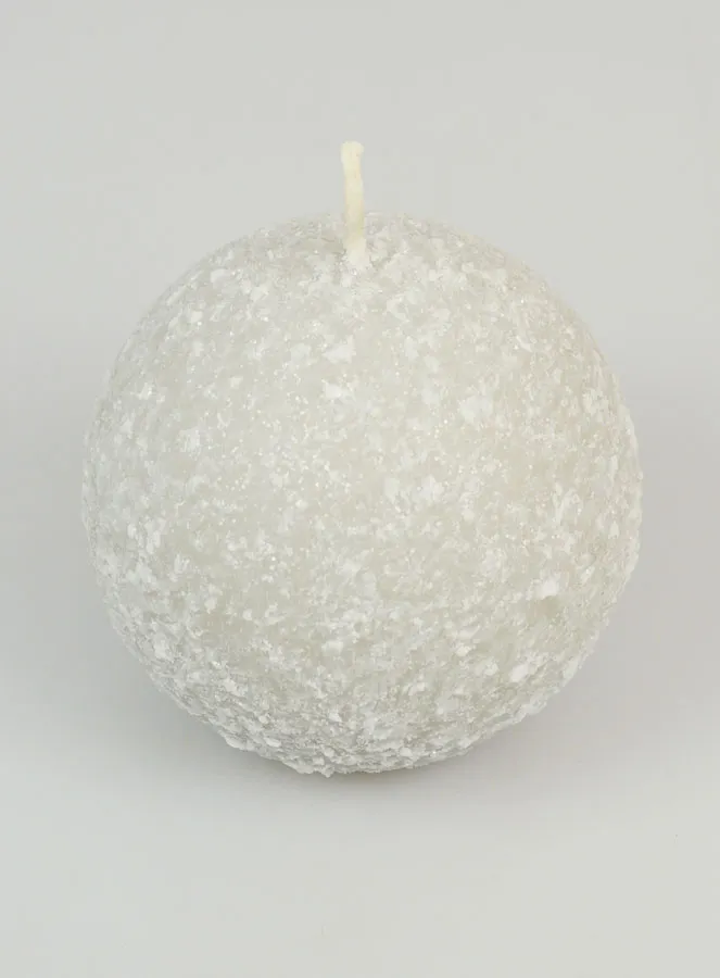 Weihnachtskerze Eis Kugel 8cm – Silber (pic 2)