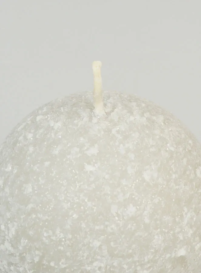 Weihnachtskerze Eis Kugel 8cm – Silber (pic 4)