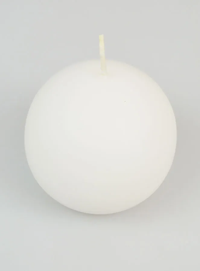 Deko Kugelkerze 80mm – Weiß (pic 2)