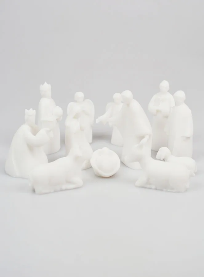 Komplette Weihnachtskrippe aus Alabaster – 12 Teile (pic 1)