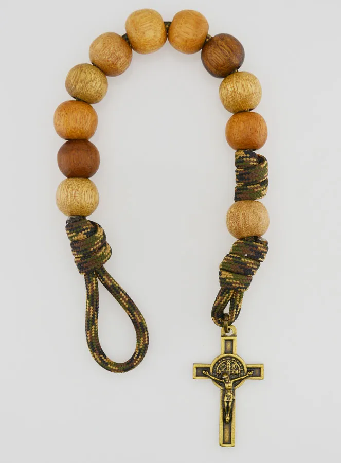 Zehner Rosenkranz Armband große Perlen und Kreuz des Heiligen Benedikt (pic 2)