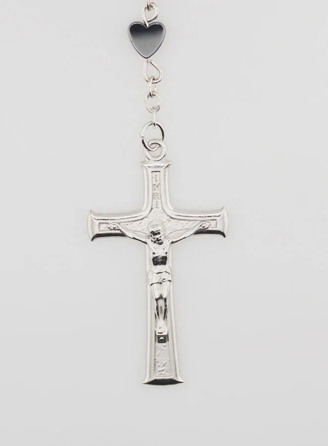 Rosenkranz Wunderbare Madonna aus Hämatit Herz (pic 3)