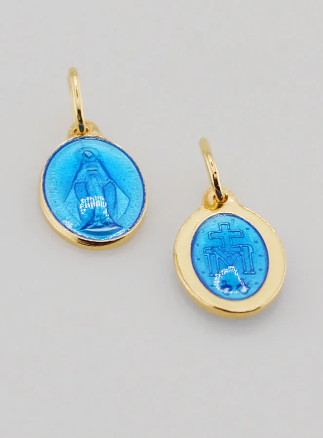 Milagrosa Medaille aus Vergoldetem Silber und Emaille - 13mm (pic 2)