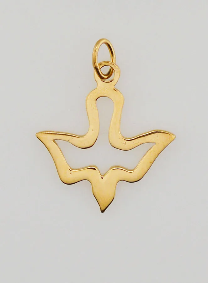 Medaille des Heiligen Geistes aus Goldfarbenem Edelstahl (pic 1)