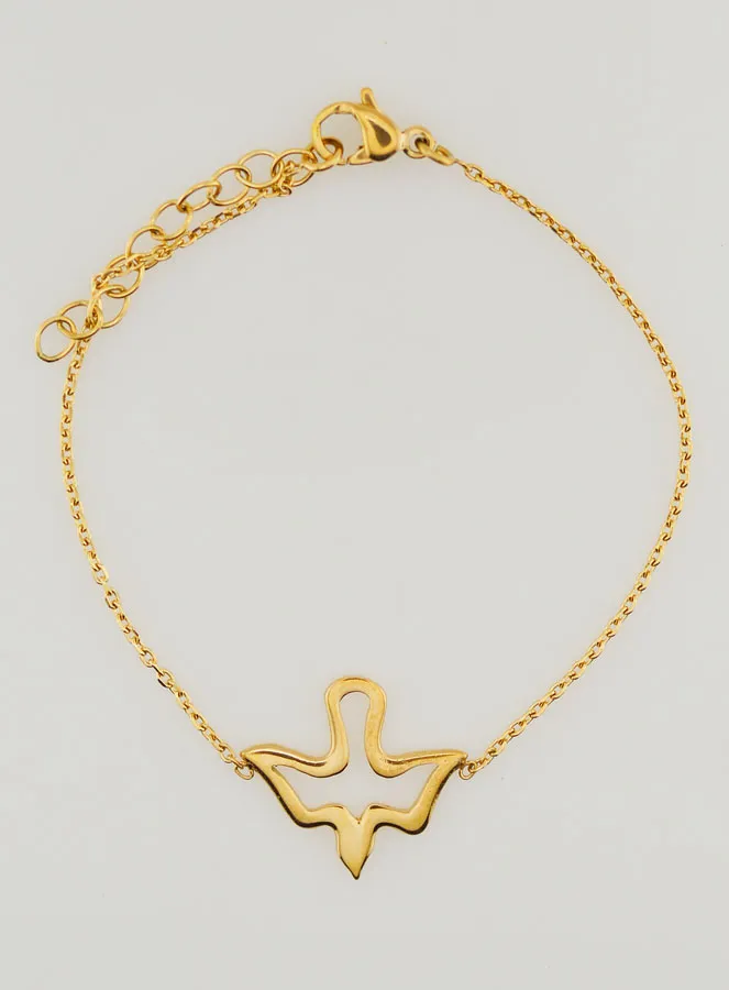 Armband Heiliger Geist Filigrane aus Goldfarbenem Edelstahl (pic 1)