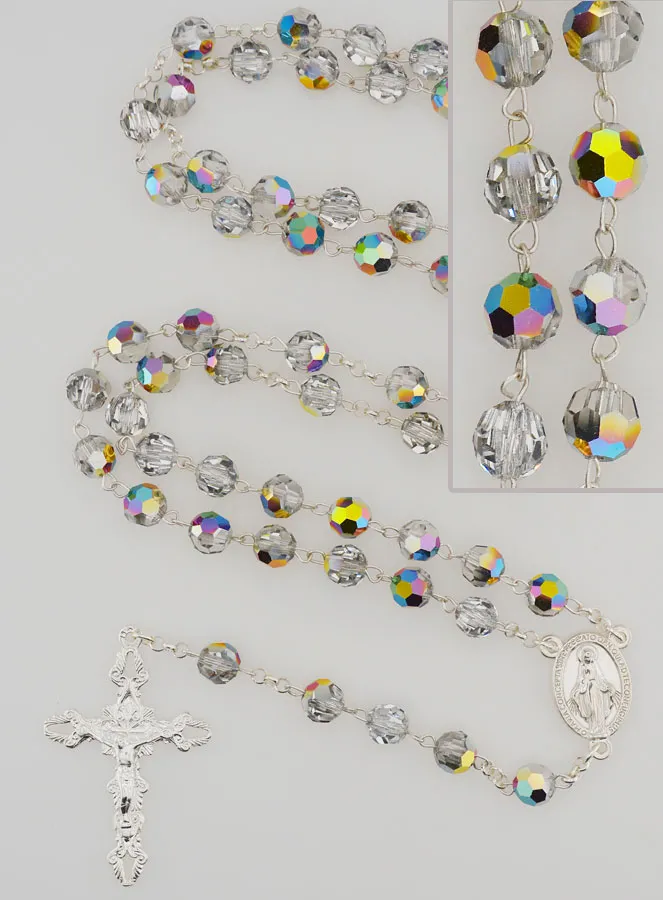 Rosenkranz Wundertätige Madonna 925er Silber und Kristall (pic 1)